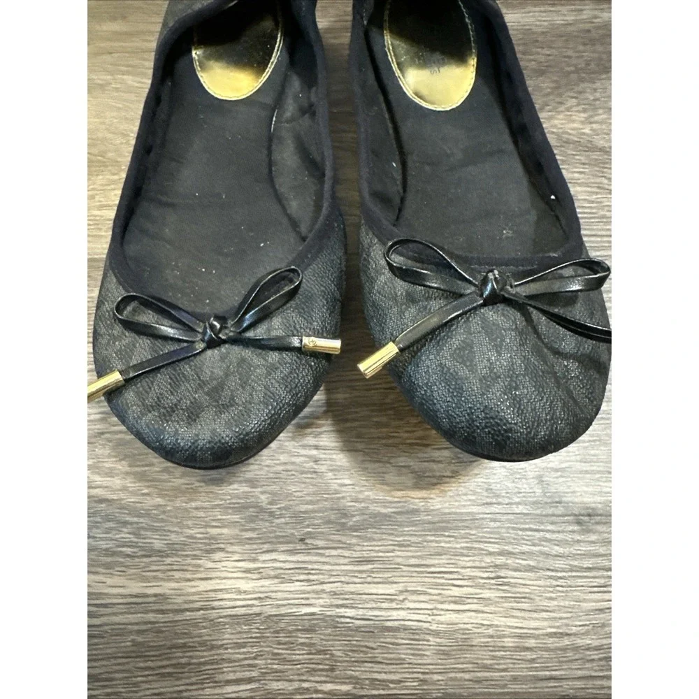 Michael Kors Women's Flat  Shoes   Melody Ballet‎ Signature Black Size 7.5
